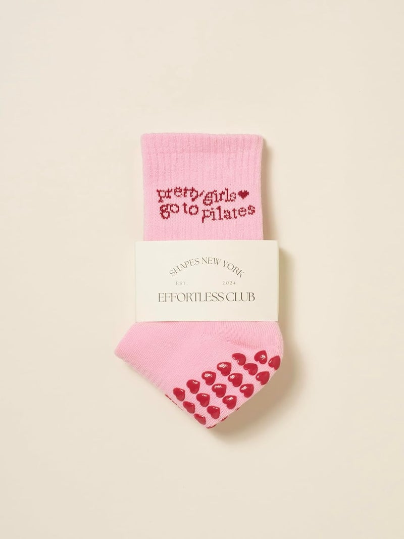 Shapes Studio Crew Half Calf Grip Socks, Cutest Fruits Pilates Socks, Ruffle socks, Non-Slip, Barre Yoga Fitness - Image 3